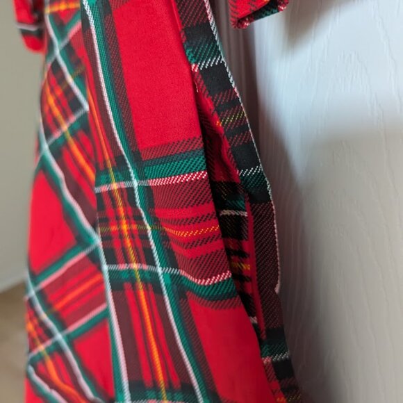 Banned Retro Bow Neck Holiday Plaid Dress - Picture 8 of 14